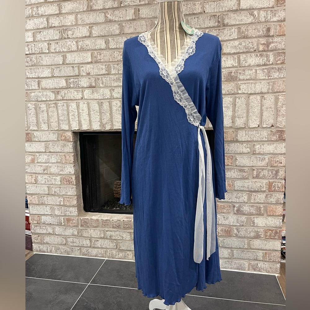 NWT Andra Dreamwear Blue Robe Size 6 Light Cotton